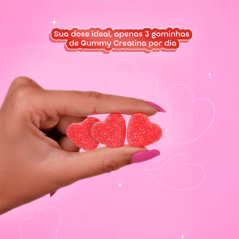 Combo 3 Potes Gummy® Creatina Morango 315g