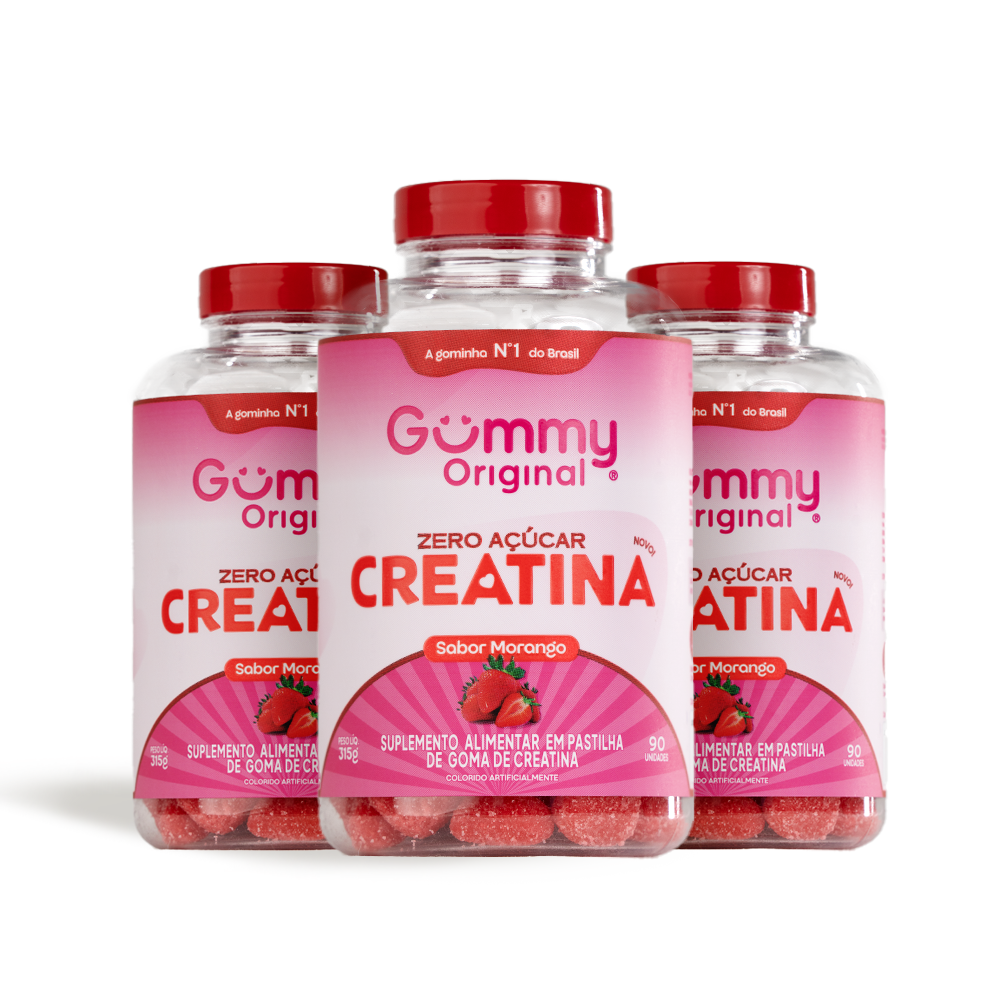 Combo 3 Potes Gummy® Creatina Morango 315g